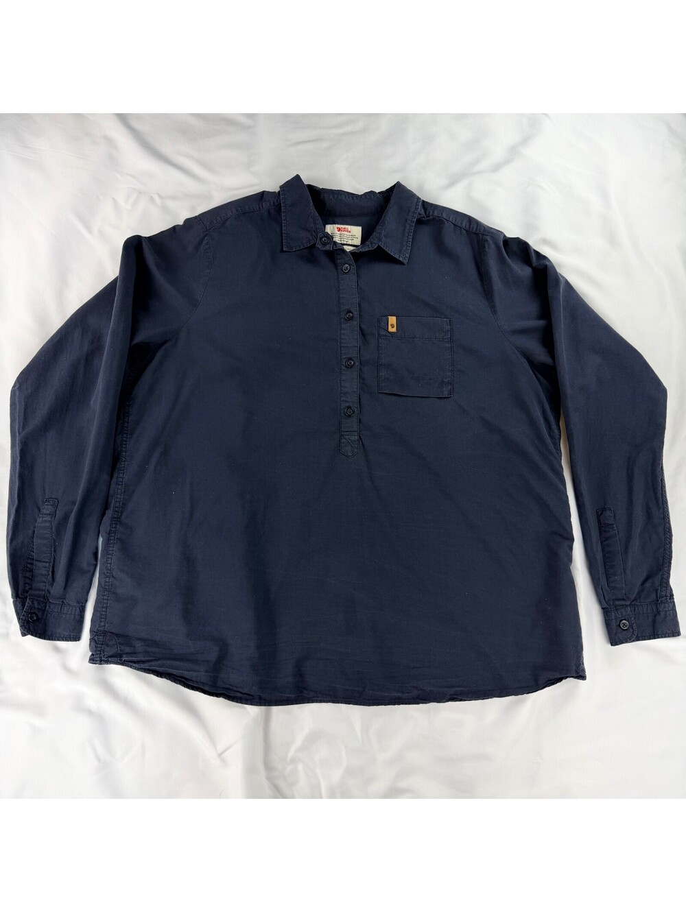 Fjallraven Kiruna Lite Shirt Women XL Navy Lyocell Popover 89840